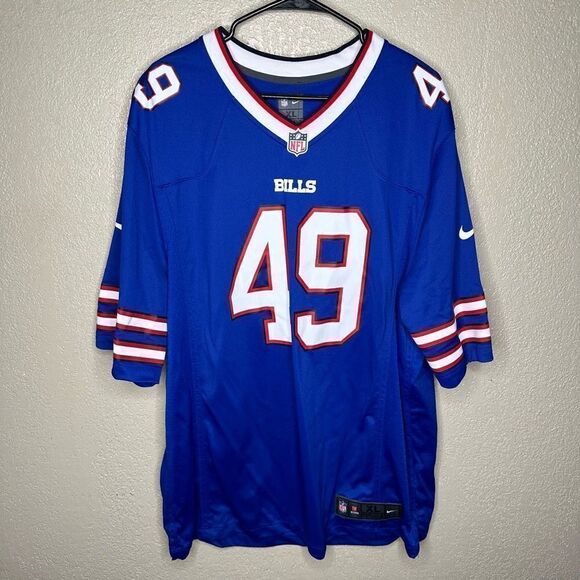 Buffalo Bills Jersey Mens Blue Red On Field #49 Tremaine Edmunds Nike Size XL - Picture 2 of 7